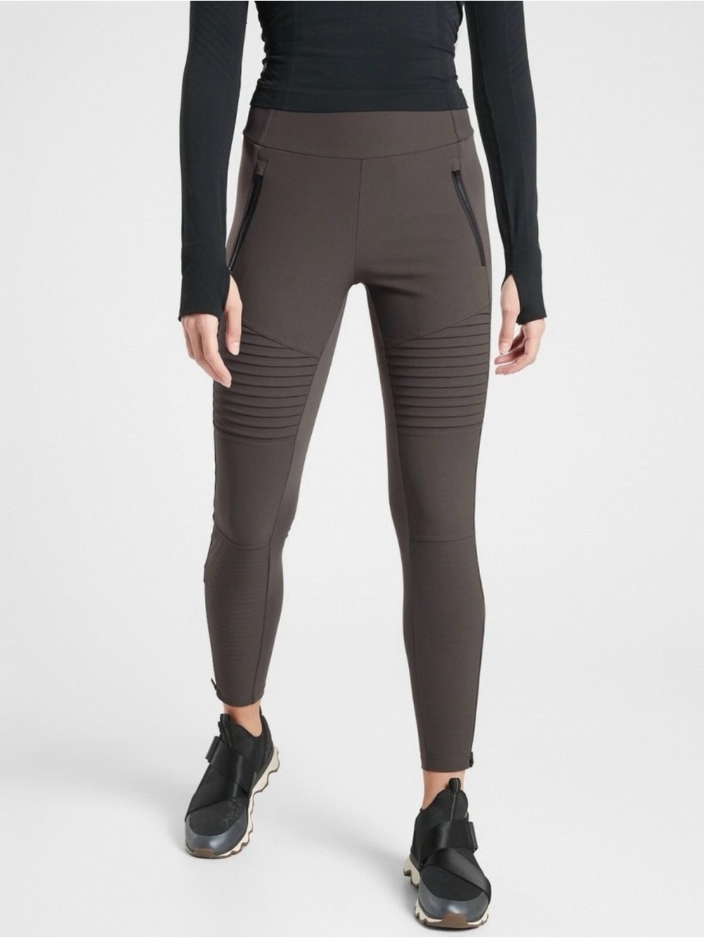 Athleta Women's Headlands Hybrid Moto Tight In Arbor Olive Size 4P